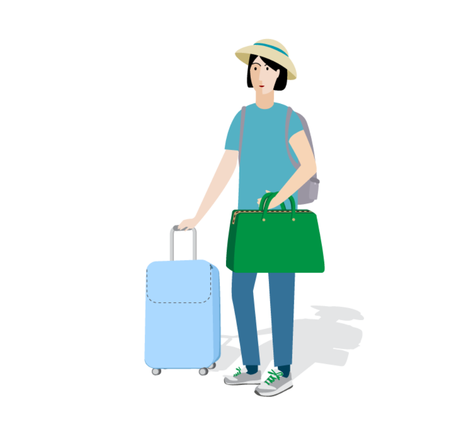 a bag and a suitcase