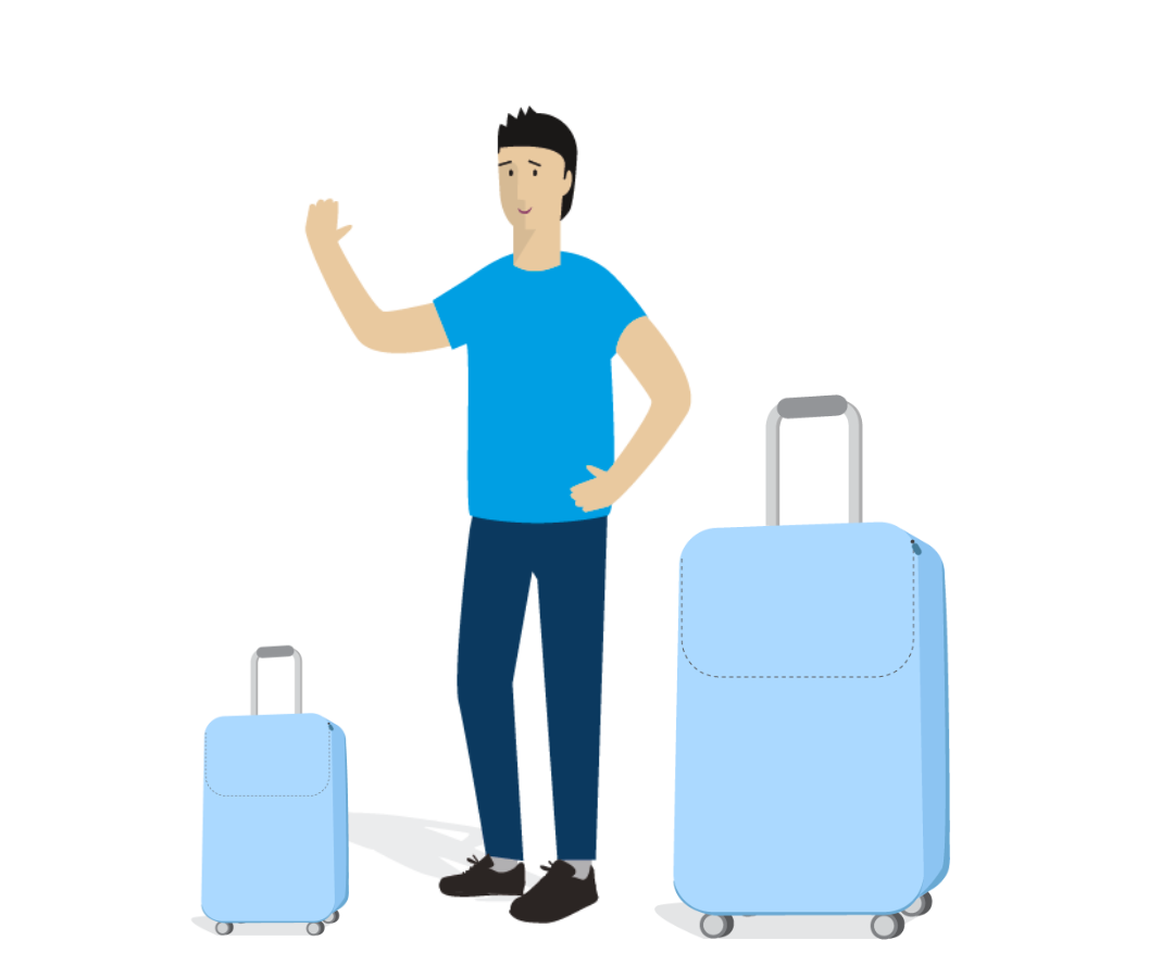 big and small suitcases