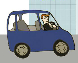 a man driving