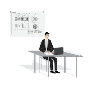 He works as an engineer